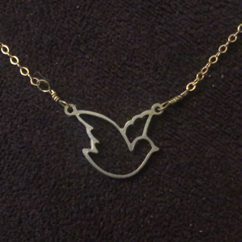 Gold bird necklace